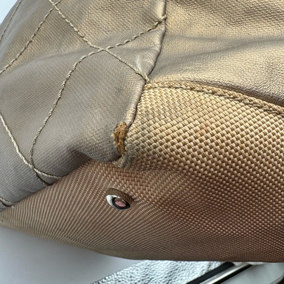 Chanel-Authentic-Paris Biarritz Tote GM Bag Shoulder Coated Canvas Leather Gold. - Picture 8 of 14